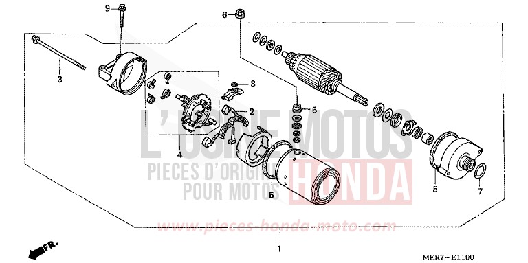 STARTING MOTOR (CBF600S6/SA6/N6/NA6) for CBF600N ABS INTERSTELLAR BLACK METALLIC (NHA12D) from 2006